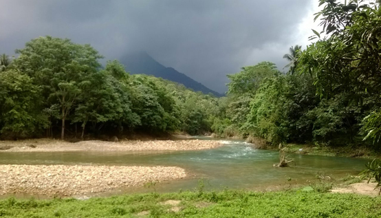 kallar river with mountain background